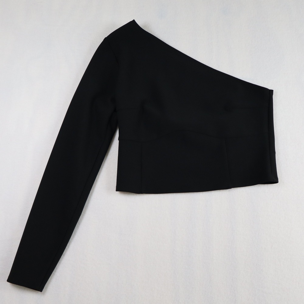 Abercrombie & Fitch Crop Top Women's Medium One Shoulder Long Sleeve Going Out